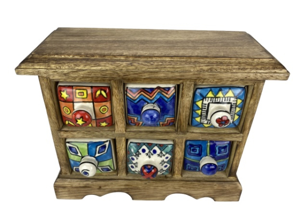 Kleinkommode mit 6 Keramikschubladen